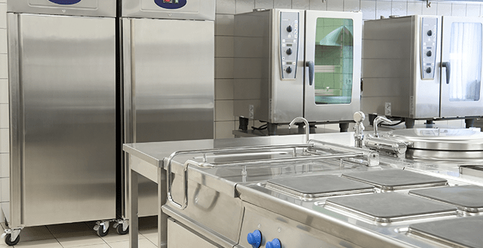 a stainless steel commercial kitchen 