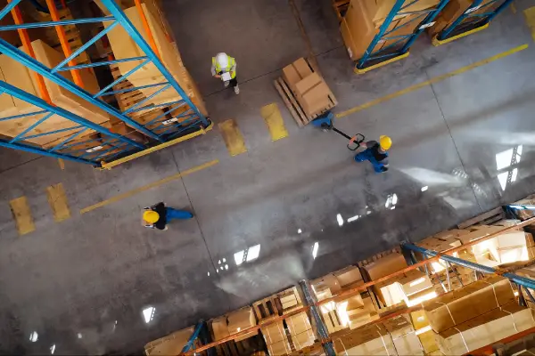 Top-down view of pest management for common pests in warehouses