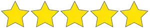 5 yellow stars rating