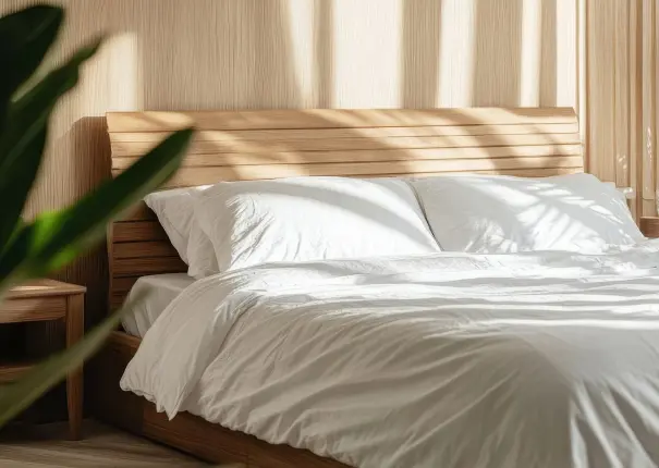 A cozy bed in a Topeka home after bed bug treatment. Contact Schendel Pest Services to protect against bed bugs today.